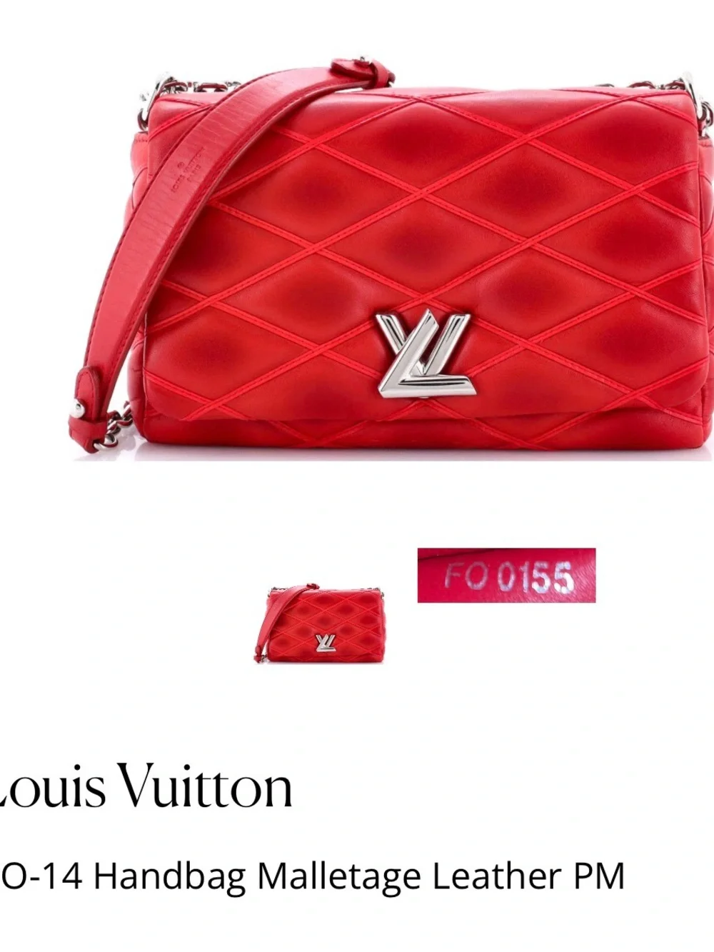 Louis Vuitton GO-14 Handbag Malletage Leather PM